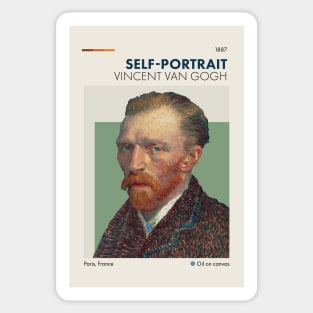 Retro Modern Van Gogh Self-Portrait Sticker